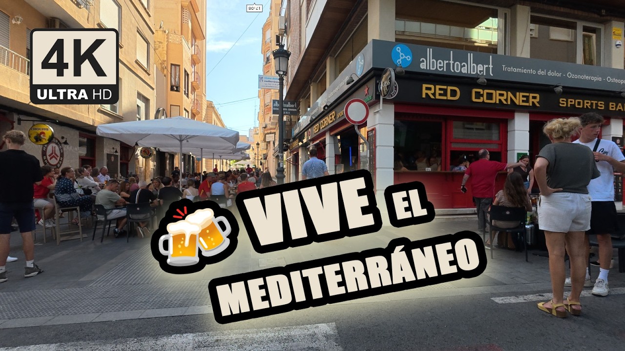 Alicante: el encanto mediterráneo del centro de la ciuda a pie | en 4k