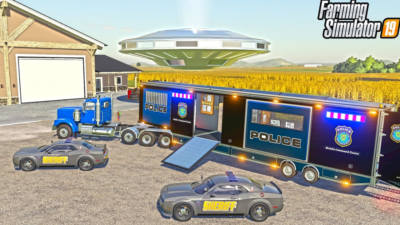 UFO SPOTTED IN CORN FIELD (SECRET FBI AGENTS) | FARMING SIMULATOR 2019