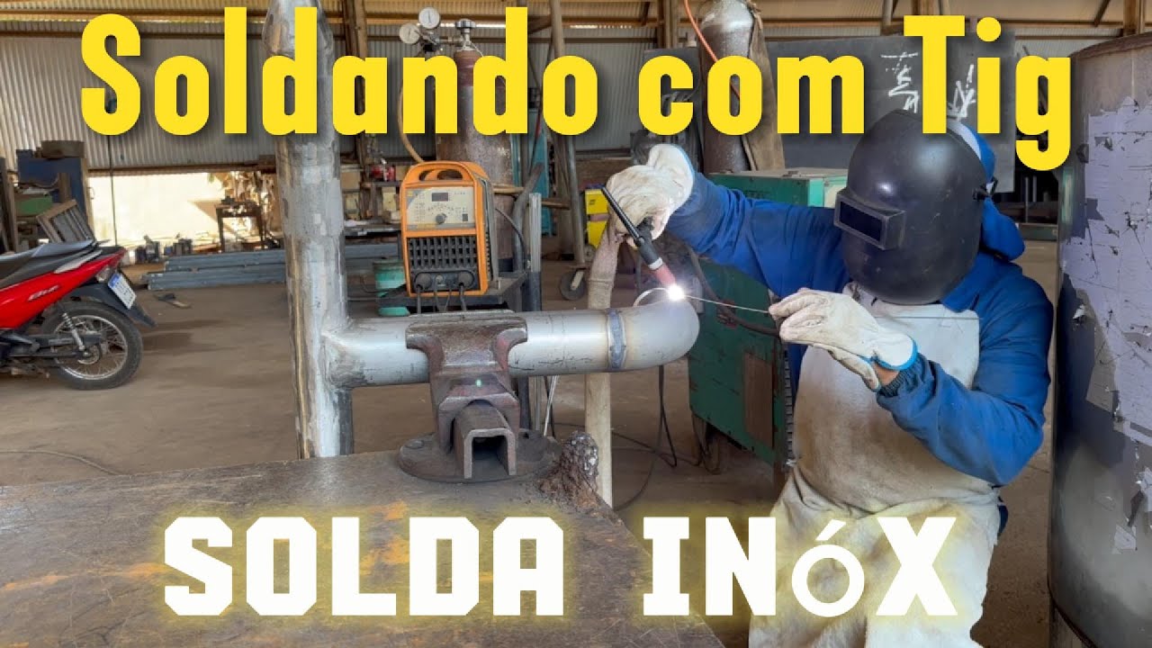 Soldando uma peça inoxidável  com TIG #soldadura #inoxtag #maquinas #soldatig