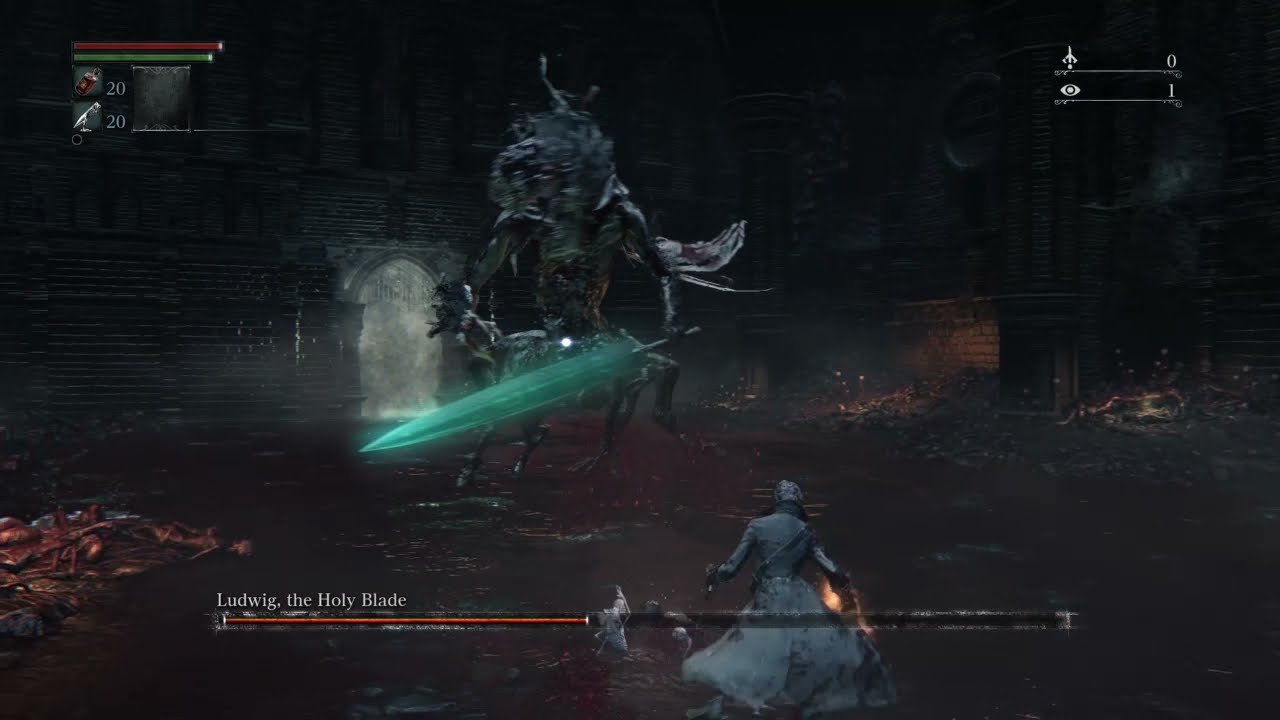 Bloodborne - Ludwig - BL4(No Leveling Up) - No Damage/Chalice Gems/Buff
