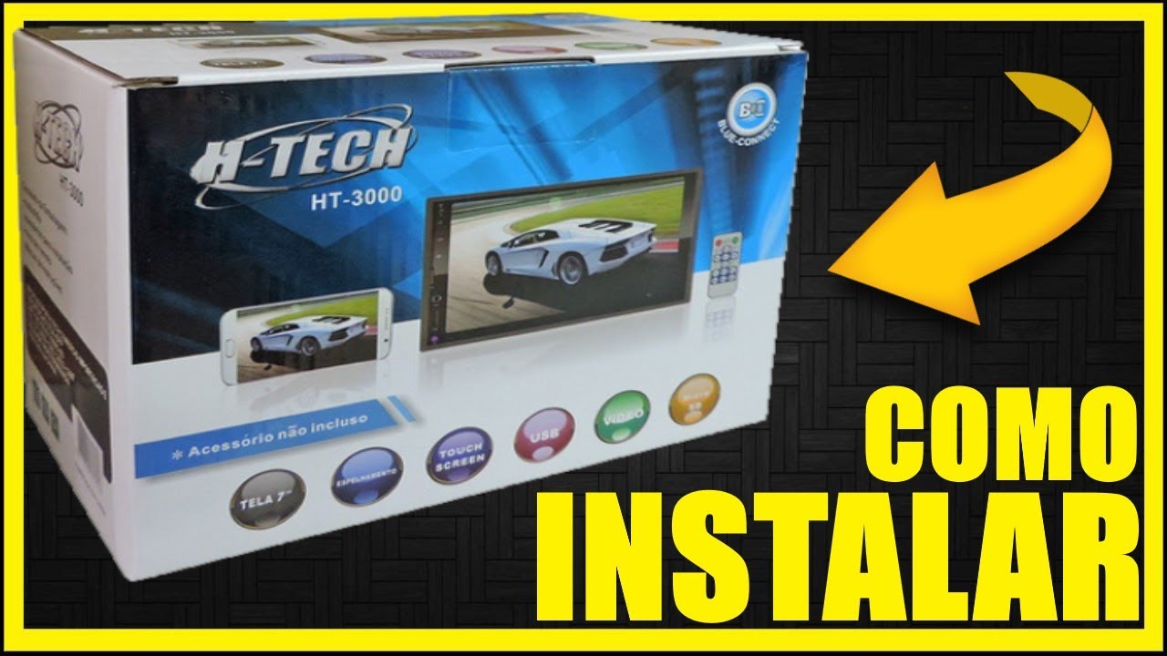 Como Instalar DVD 2DIN H-TECH HT-3000 Central Multimídia MP5 #ALANROD
