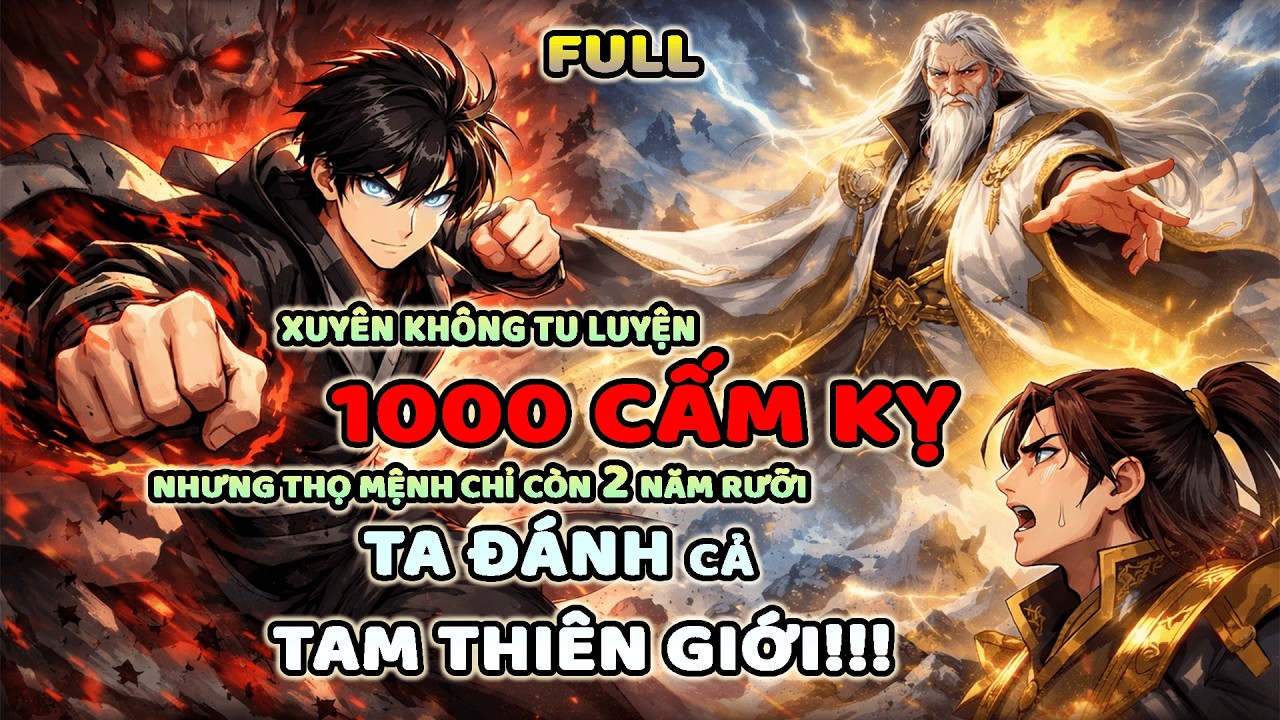 FULL: Xuyên Không Tu Luyện 1000 Cấm Kỹ – Thọ Mệnh Chỉ Còn 2 Năm Rưỡi TA ĐÁNH CẢ TAM THIÊN GIỚI!!!