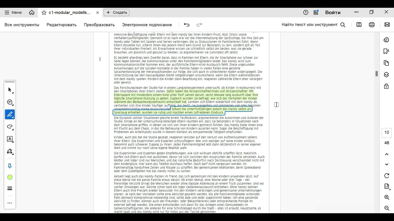 Goethe-Zertifikat C1 Lesen,  Aufgabe 2, Punkte 11-12. Analyse, Lösungsstrategien auf Deutsch.