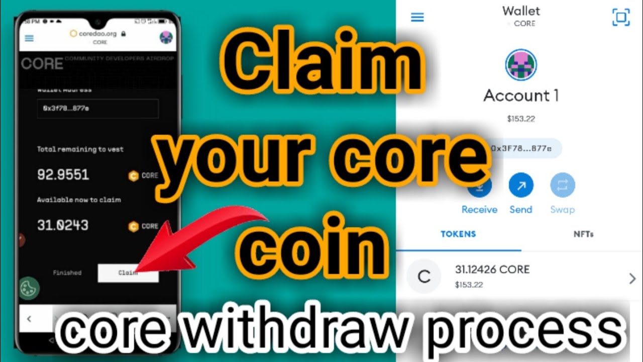 Core coin withdraw | Claim core coin in metamask wallet | core price | a tech