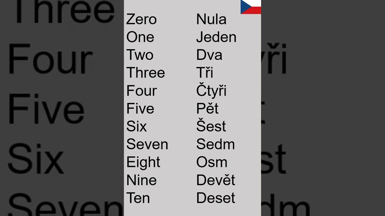 How to count to 10 in Czech