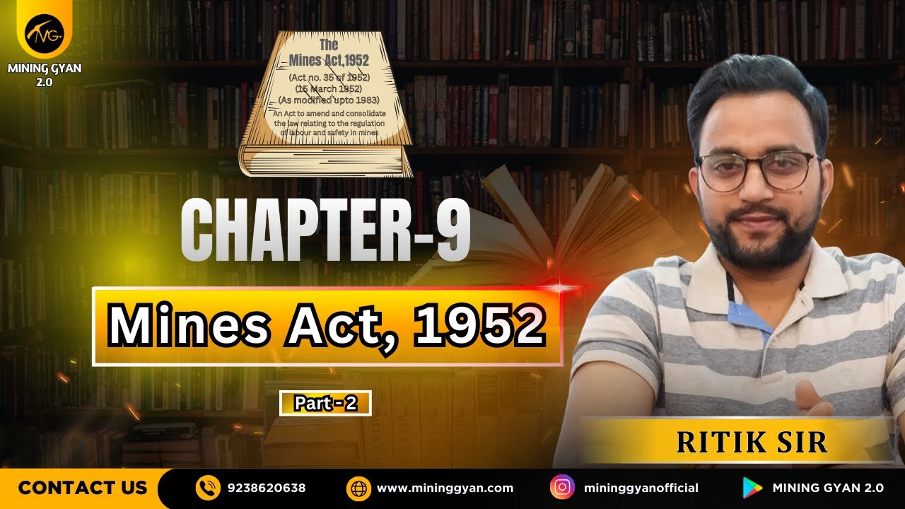 MINES ACT 1952 MCQs | Chapter - 9 | Part - 2 | Most Important Questions | Mining Gyan 2.0