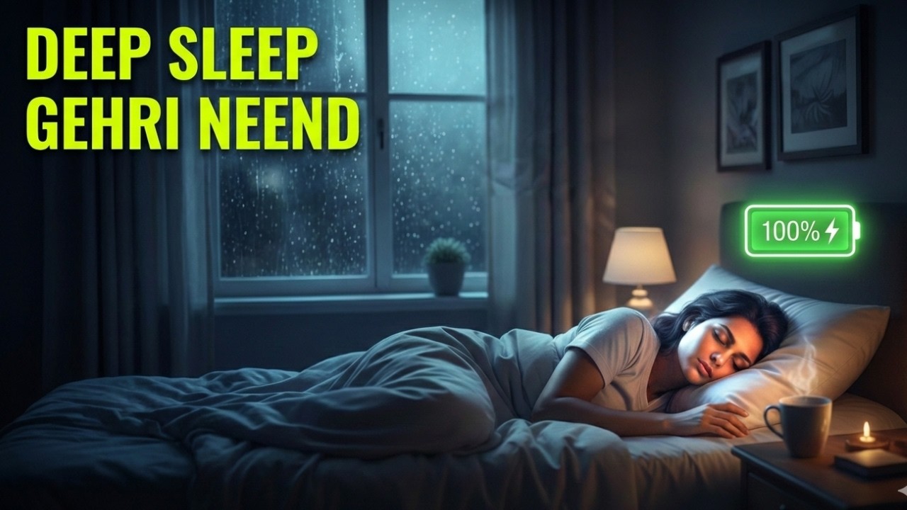 Instant Sleep in 3 Minutes (Rain Sounds) - Black Screen | Gehri Neend Ki Music 🌧️