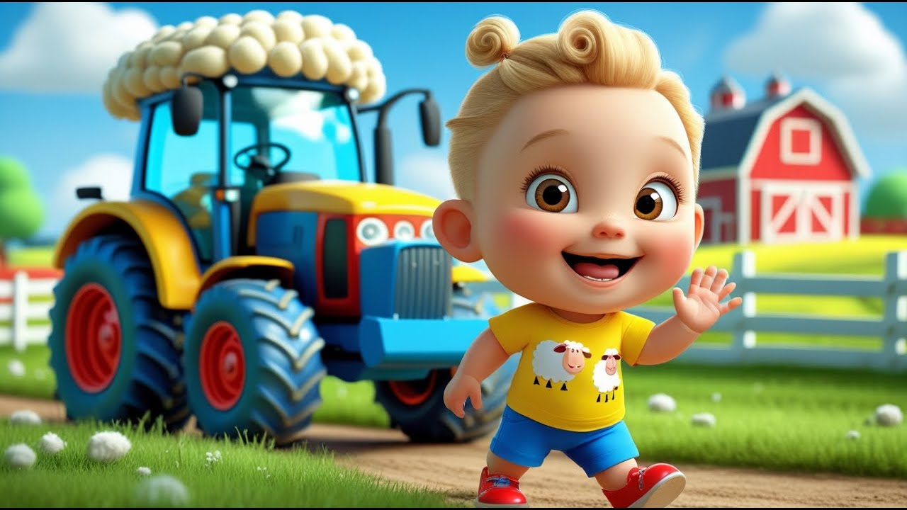 Sheep Rides the Farm Tractor | Happy Farm Song for Kids | Fun Animal Adventure Rhyme