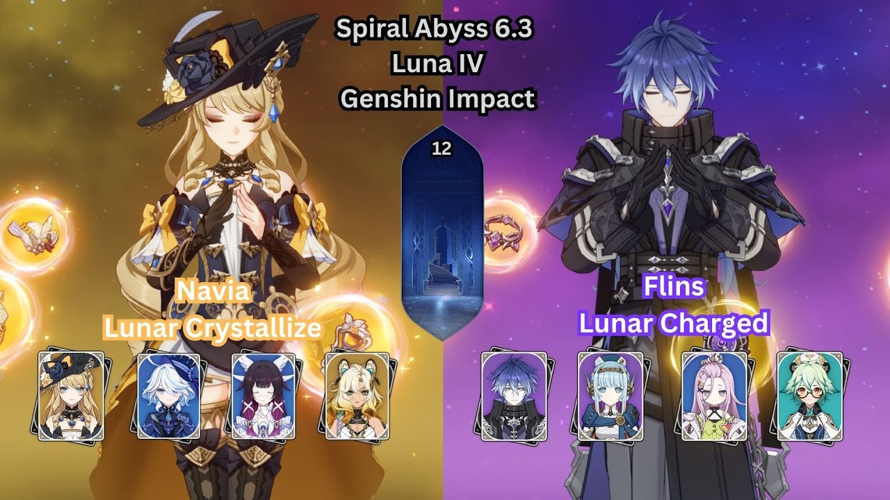 Navia Columbina Lunar Crystallize & Flins Lunar Charged | Spiral Abyss 6.3 | Genshin Impact