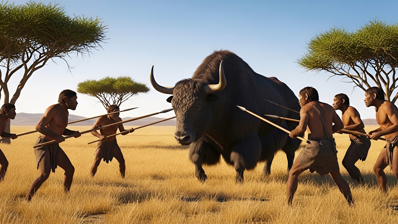 Life Million Years Ago | Homo Erectus VS Giant Yak Ancestors | Deadliest Encounter