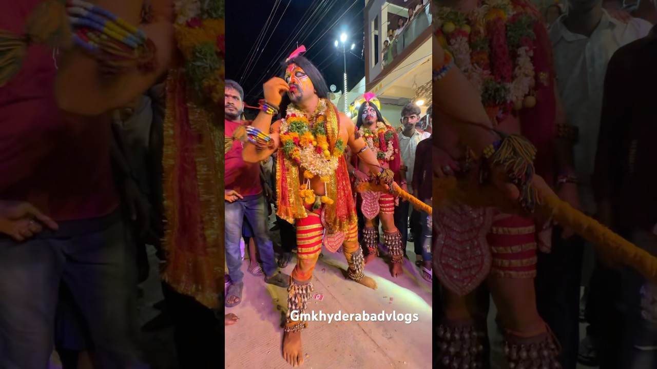 Potharaju Dance In Bonal At Pudur  Village #shorts #trending #bonalu2025 #pothurajudance