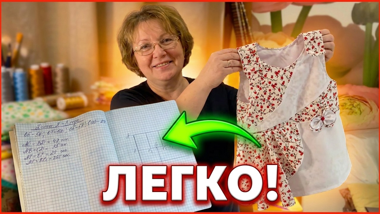 ПОСТРОЕНИЕ ВЫКРОЙКИ детского сарафана за 10 минут. Легко и просто