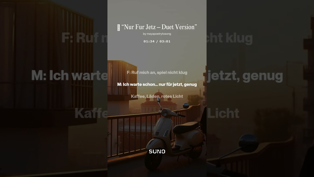 Nur Fur Jetz – Дуэтная версия – Майя. Поэзия на песню: Живи, люби, смейся, музыка… образ жизни.