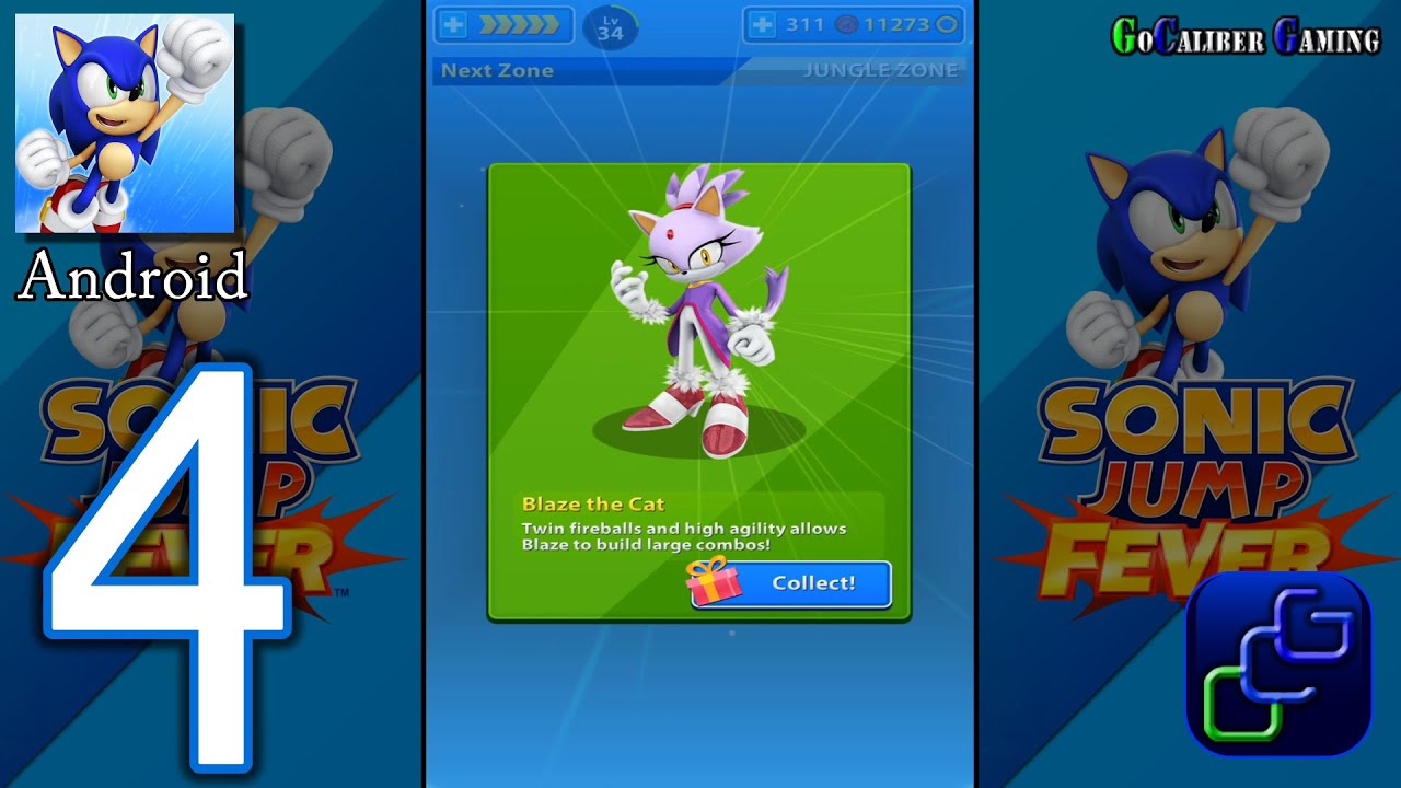 SONIC Jump Fever Android Walkthrough - Part 4 - Blaze the Cat Fever 9 All Chaos Animals