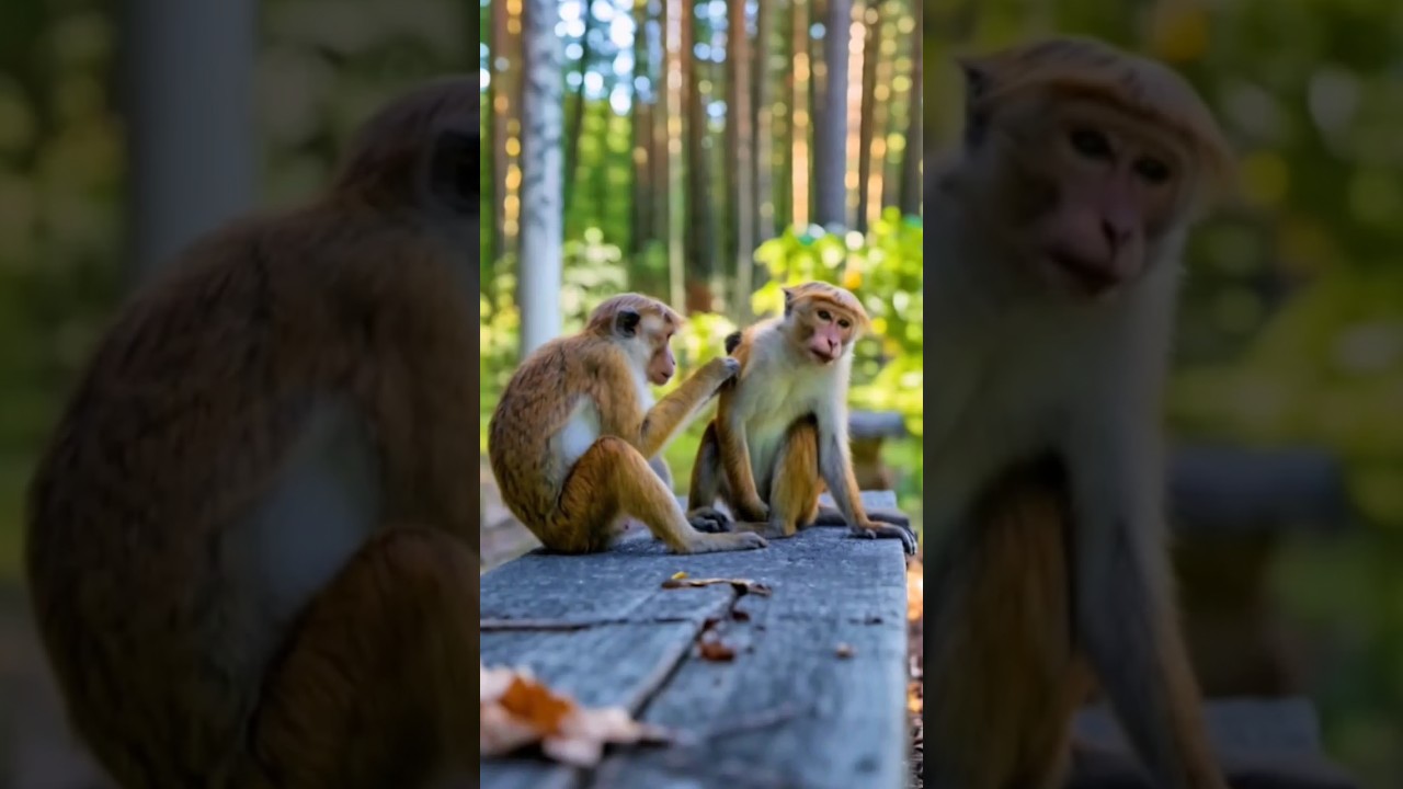 Monkey Bonding Moment That Will Melt Your Heart! #shortvideo #animals #trending