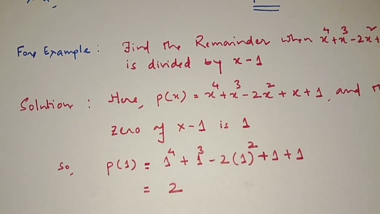 REMAINDER THEOREM OF A POLYNOMIAL | What is the Remainder Theorem of Polynomials ? 