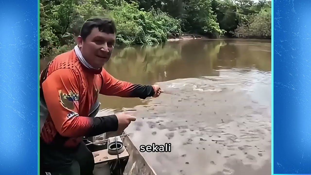 Mancing ikan di sungai Amazon yang Berbahaya ‼️ #mancing #fishing #shortsvideo 