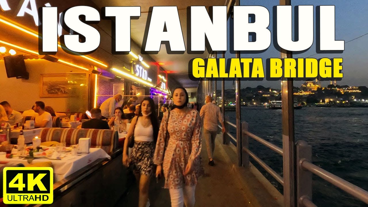 ISTANBUL WALK TOUR 🇹🇷  GALATA BRIDGE NIGHT LIFE AFETR REOPENING TURKEY 4K