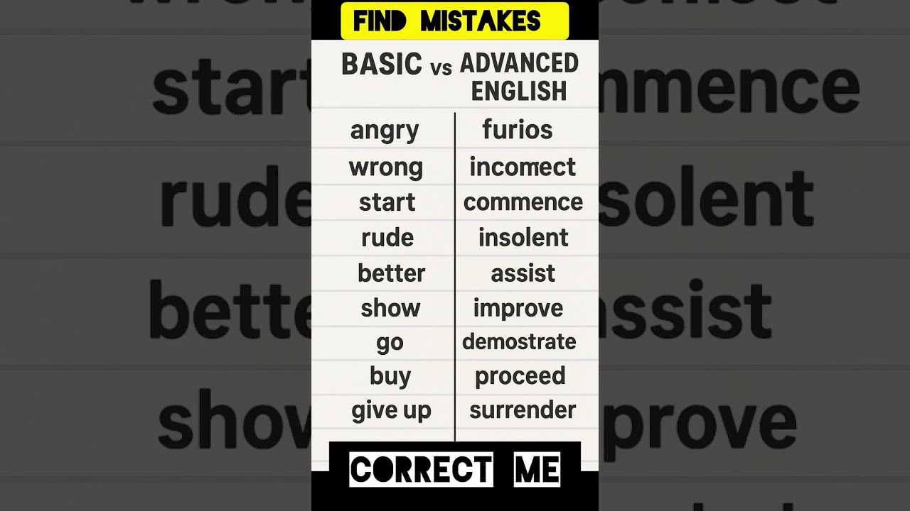 Top 10 Basic vs Advance English words 