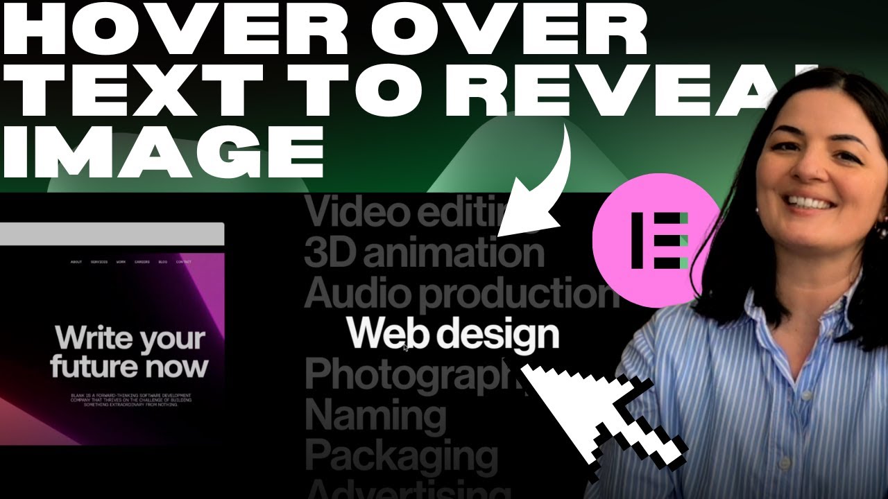 HOVER OVER TEXT TO REVEAL IMAGE - Elementor WordPress Tutorial Flex Container