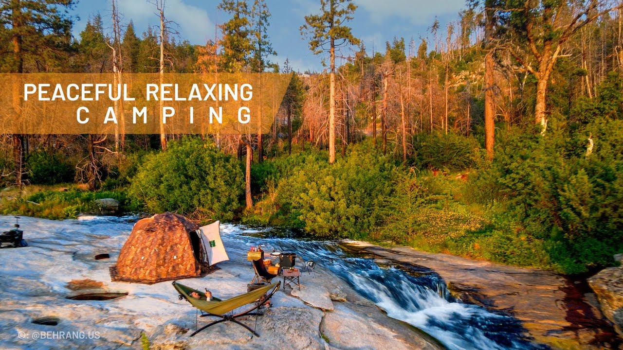 Peacefull Relaxing Camping by Creek/ Cooking Top of the Waterfall /ASMR Silent Camping