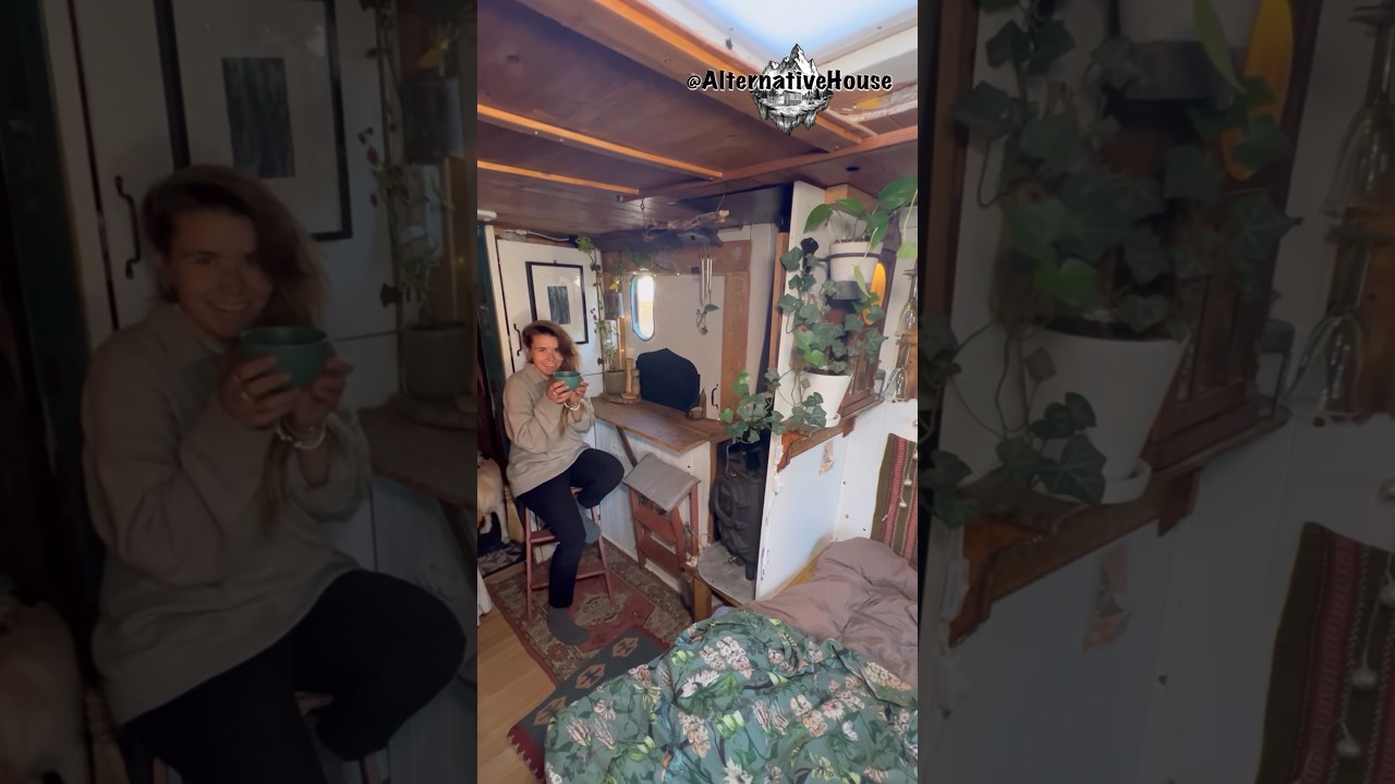 DIY rustic home on wheels 🤩 #houseonwheels #vanlife #tinyhome #campertruck