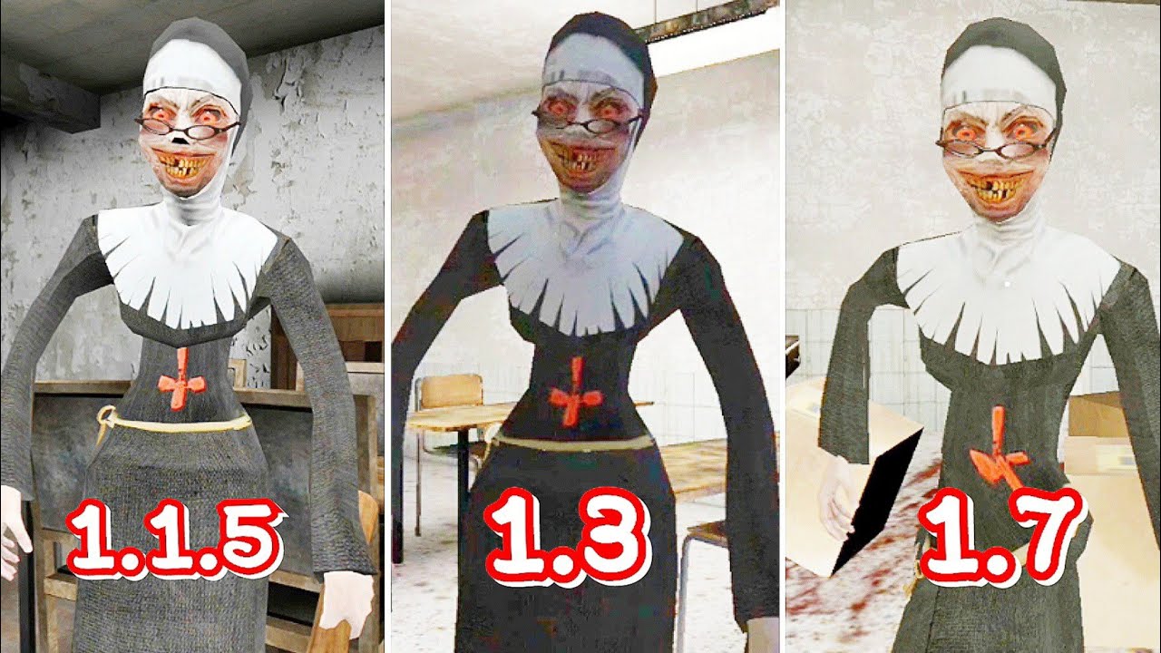 Evil Nun Version 1.1.5 Vs 1.3 Vs 1.7 Chase Battle