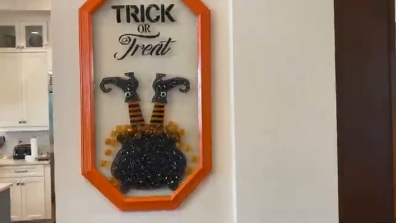 # 97 HOW TO MAKE A HALLOWEEN WITCH GLASS ART EPOXY RESIN, CRUSHED GLASS,  GLASS ON GLASS,  2022