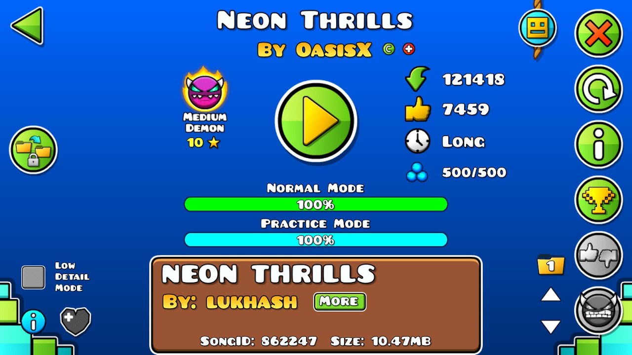 Neon Thrills (100% СРЕДНИЙ ДЕМОН) by OasisX