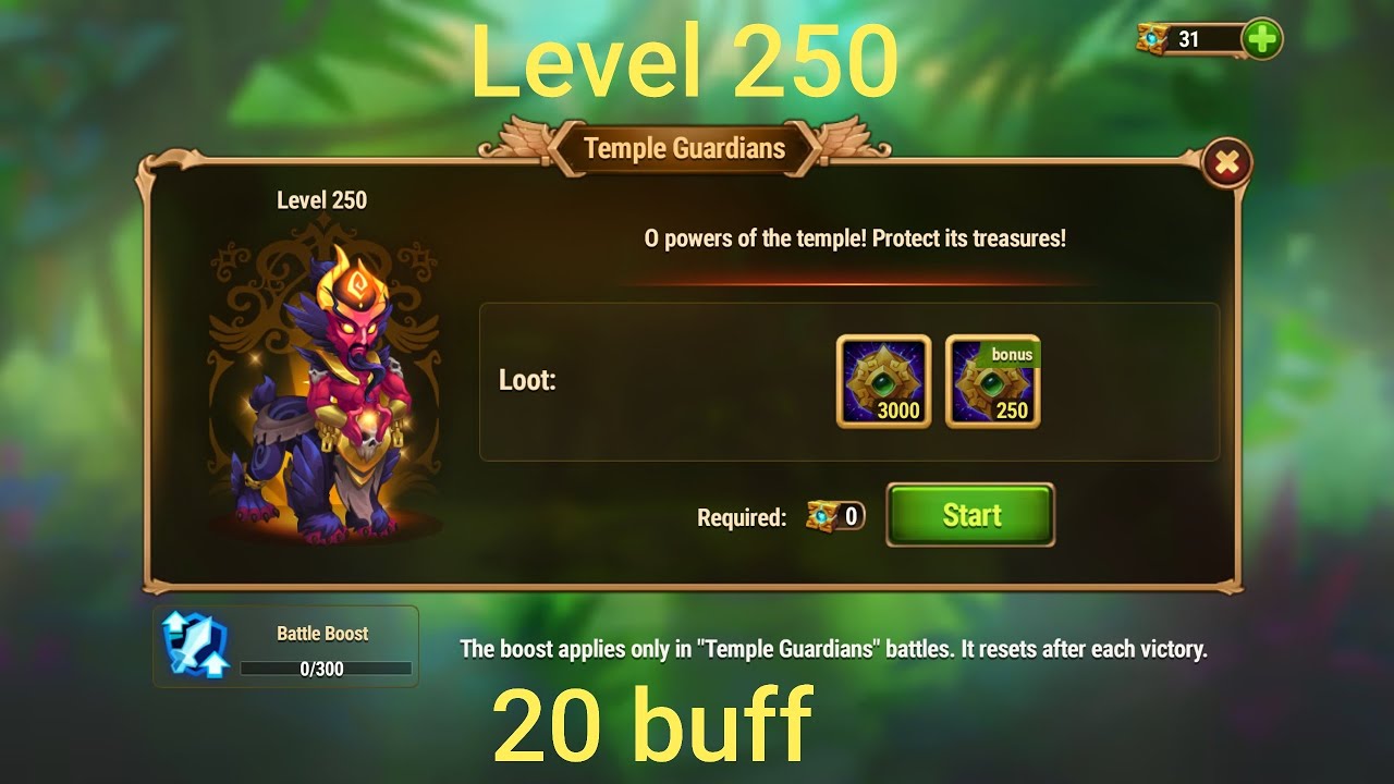 Temple Guardian level 250 (20buff) - Lara Croft event 2025 | Hero Wars Dominion Era 