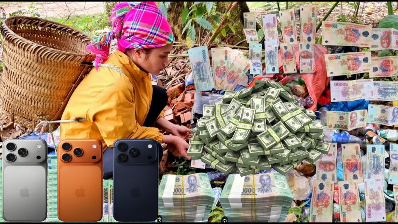Girl finds a lot of money and an iPhone