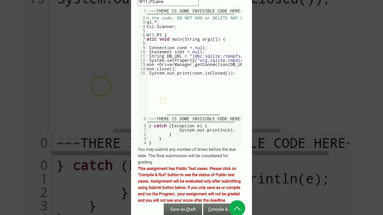 Nptel programming in Java week 11 programming assignment 3 solution 