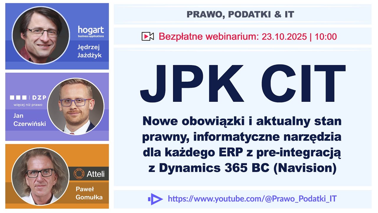 2025.10.23  JPK CIT - stan prawny, narzędzia dla każdego ERP z integracją Dynamics 365 BC Navision