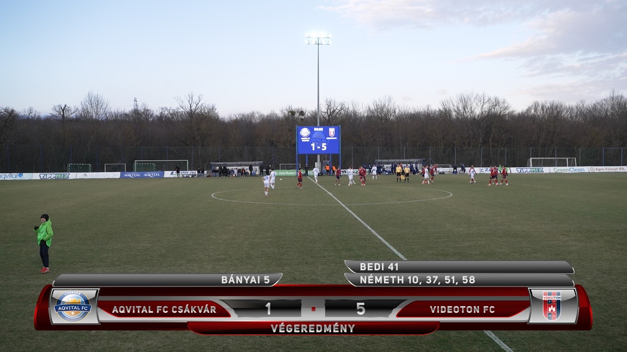Merkantil Bank NBII 2025/2026, 18. fordul&oacute;: Aqvital FC Cs&aacute;kv&aacute;r - Videoton FC 1-5