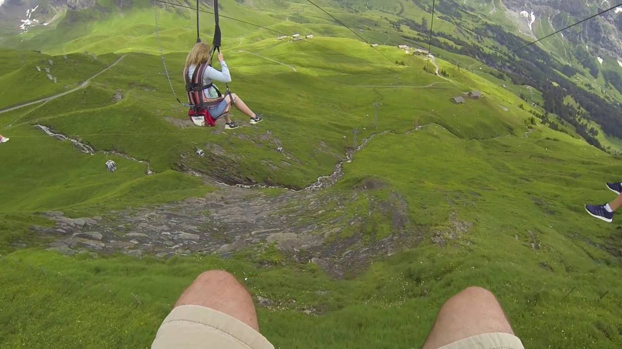 First Flyer (First Flinger) Zip Wire Grindelwald Switzerland
