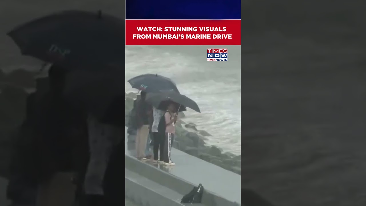Mumbai: Stunning Visuals From Marine Drive As Rain Lashes Parts Of The City #shorts