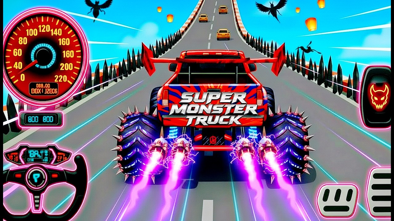 Mega Ramp Monster Car Racing 3D - Extreme Car Stunts -Android Gamepla #MegaRamp #3DGames #CarRacing