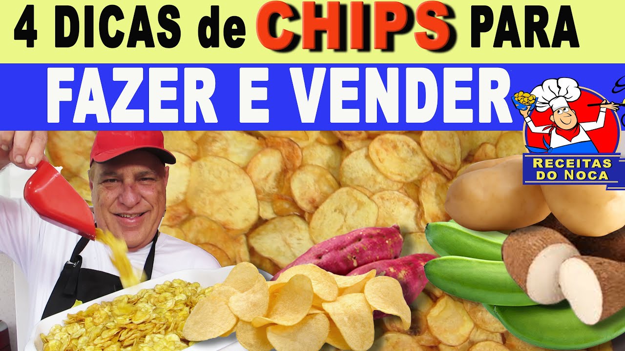 Faça e Venda💲💰4 CHIPS de BATATA🥔MANDIOCA🍠BANANA🍌BATATA DOCE  (4 DICAS INCRÍVEIS)