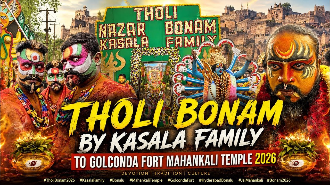 Golconda Tholi Nazar Bonam &ndash; Kasala Family | Bonalu 2026 | Hyderabad, Telangana 