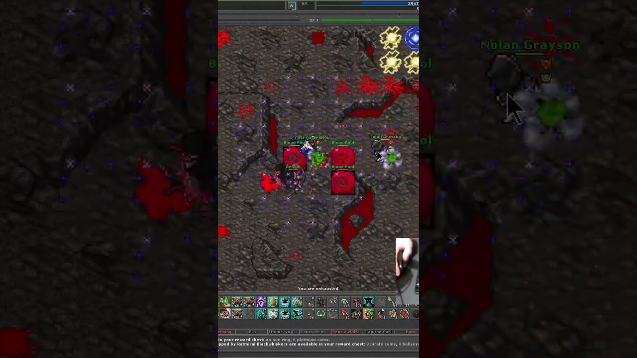 Como fazer Vladrukh F&aacute;cil! Slimes vermelhas s&oacute; batem life drain! Demon Skeleton segura elas! #tibia