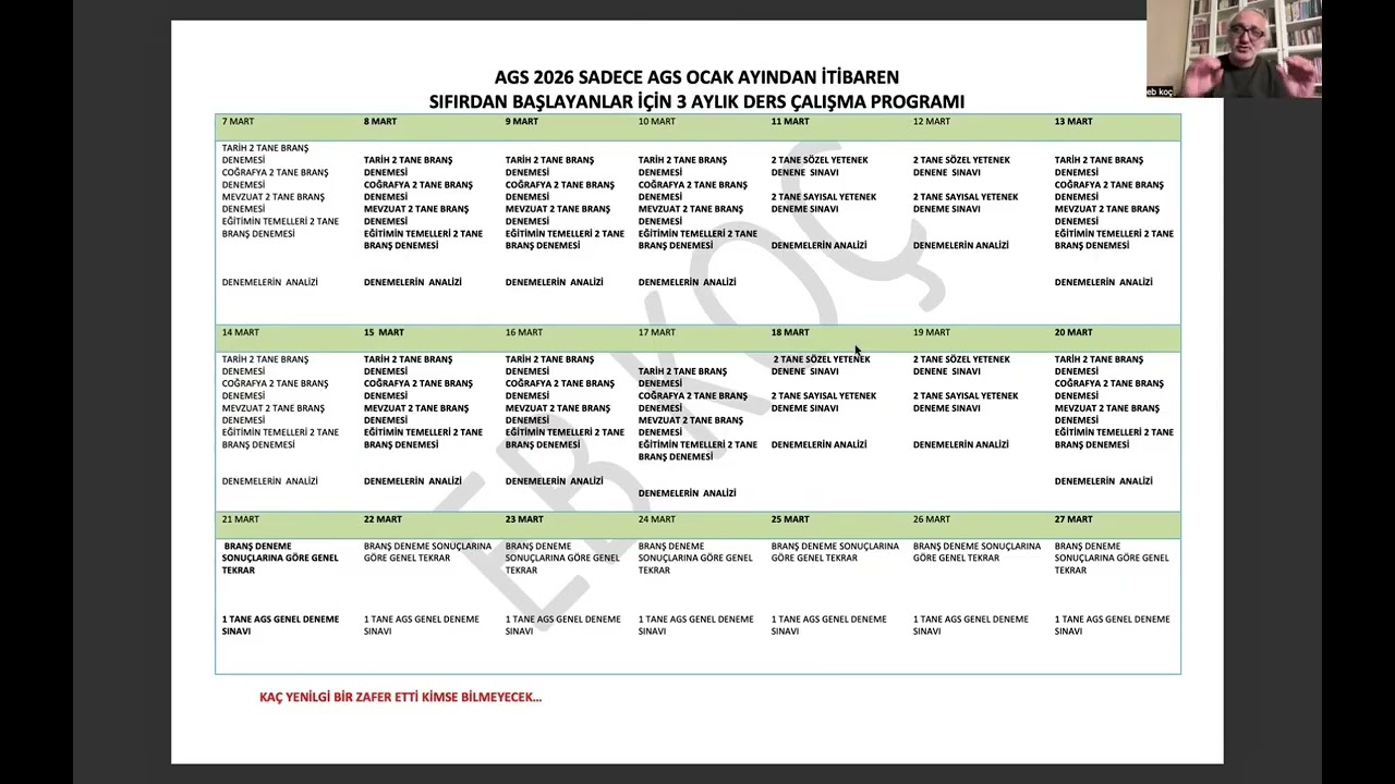 2026 AGS 3 AYLIK DERS ÇALIŞMA PROGRAMI