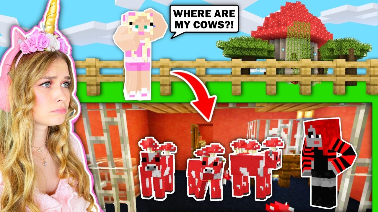 My BEST FRIEND Built A *SECRET* UNDERGROUND HOUSE To TRAP MY MUSHROOM COWS In Minecraft!