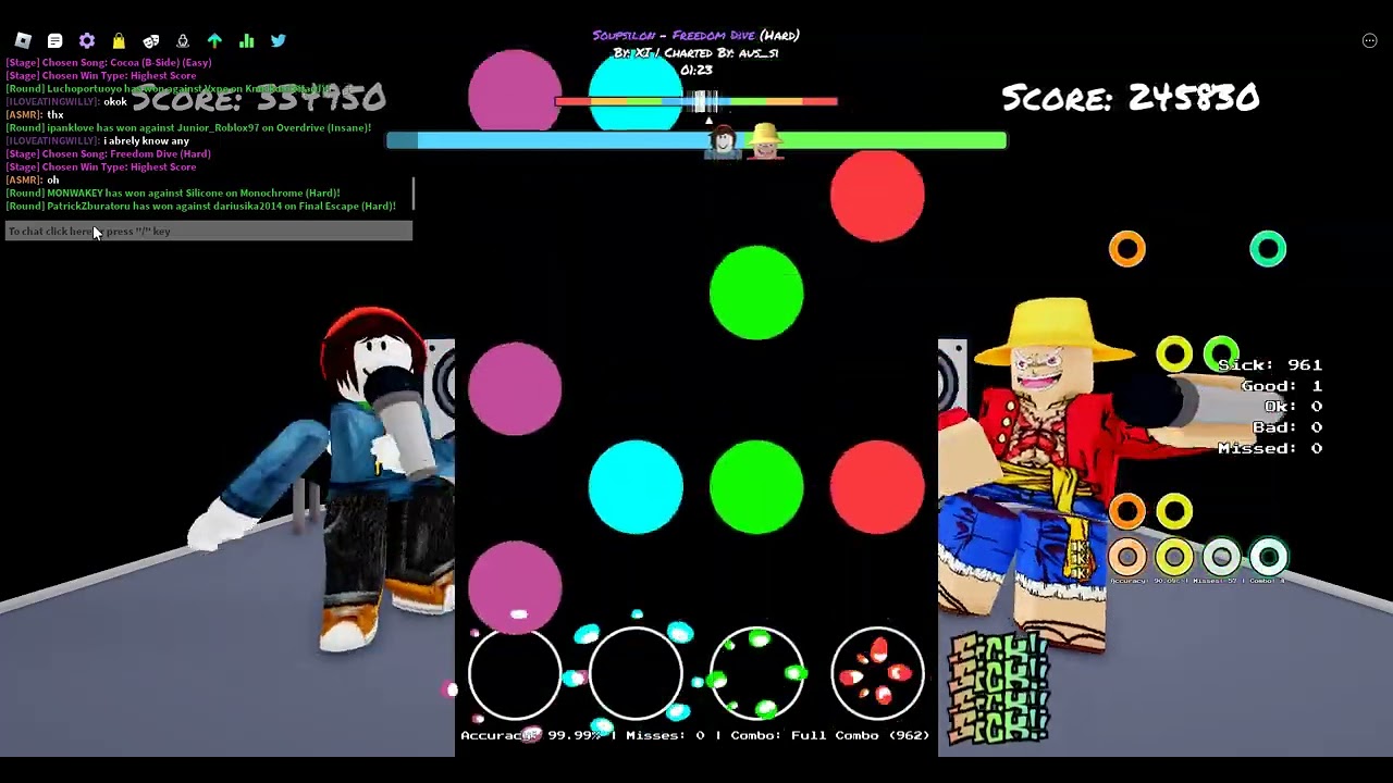 Roblox funky friday Freedom dive 99.95% fc