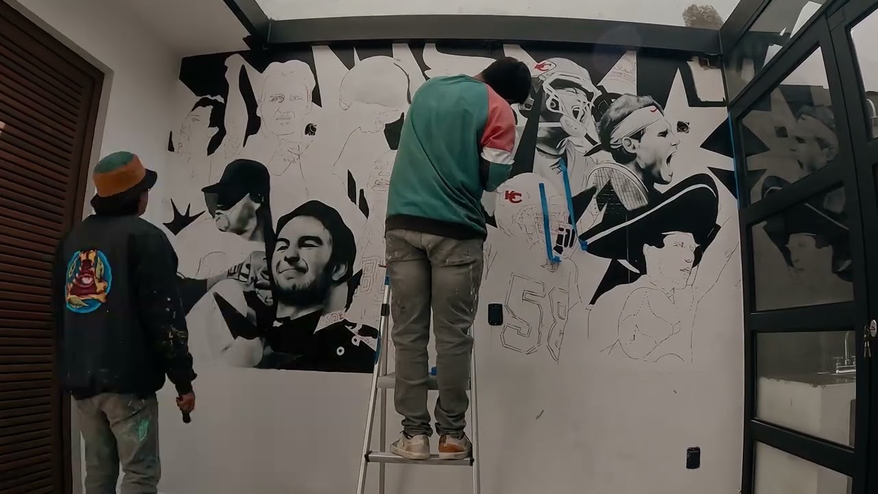 Pintando a leyendas del deporte en Blanco  y negro