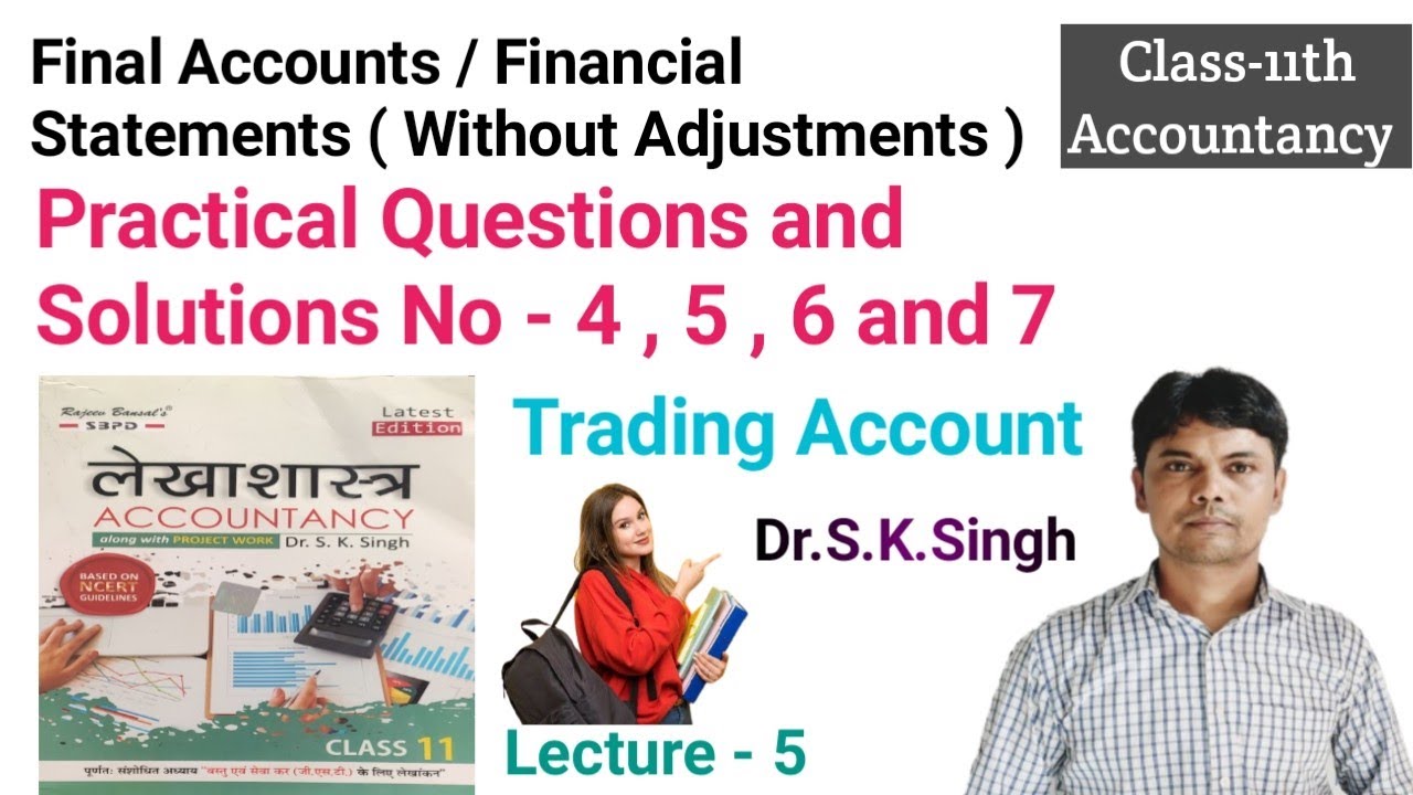 | Final Accounts | Practical Questions and Solutions No- 4 ,5 , 6 and 7 | Class-11th | Accountancy |