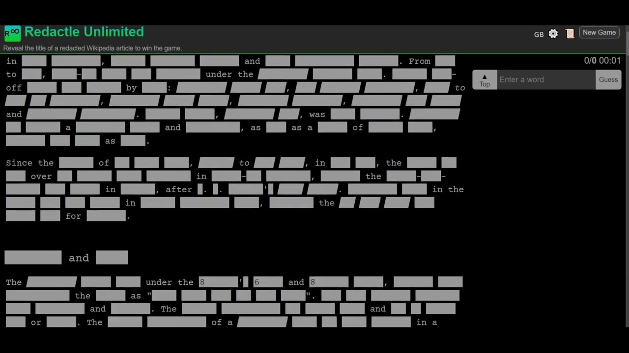 Custom Redactle - The 1990's 2