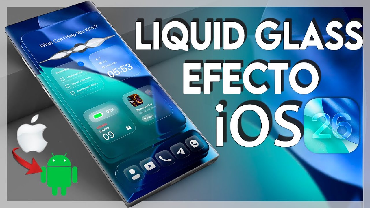 💎Efecto LIQUID GLASS de iOS 26 en ANDROID: Tema Cristal + Iconos/ Widgets para Samsung Xiaomi y más!