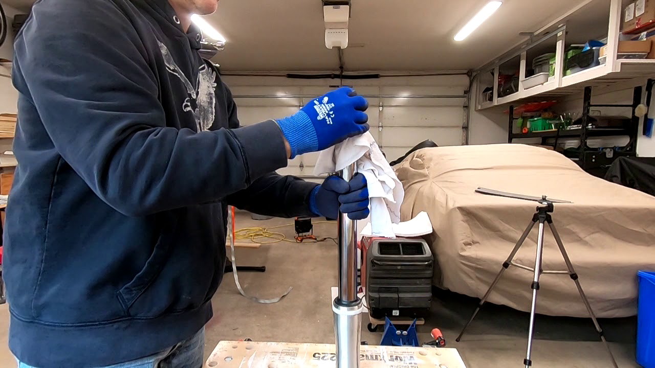 How to change fork oil in a Yamaha V Star 1300 Deluxe.