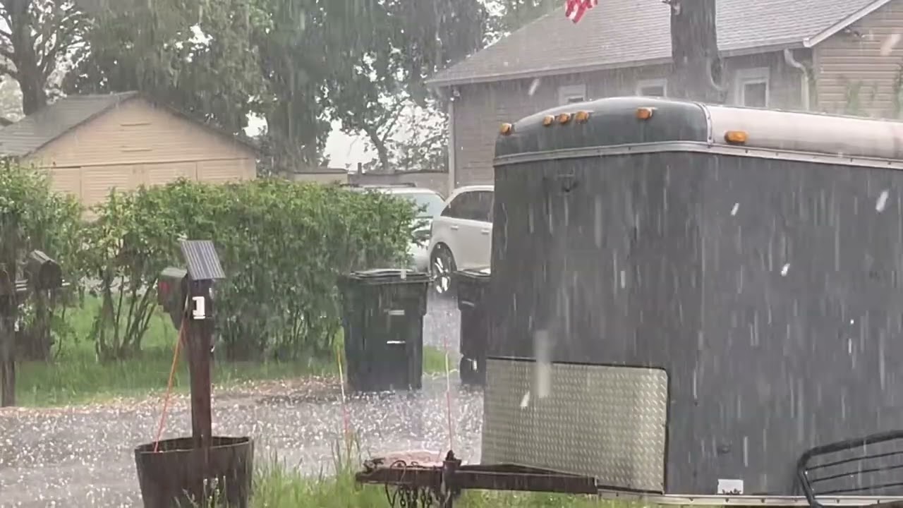 Wind Lake Wi, Hailstorm May 2025. stormy hail wind rain Thunderstorm #thunderstorm #hailstorm