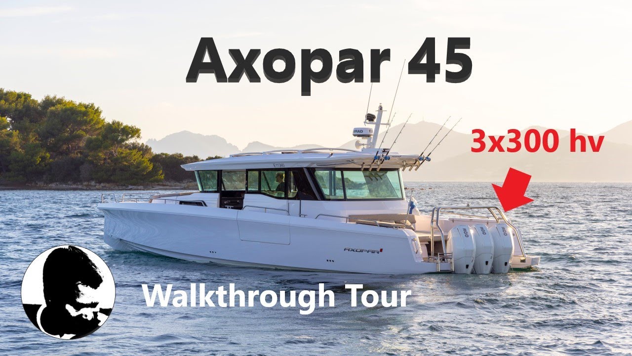 Axopar 45 XC Cross Cabin +Triple  Mercury V8 300 Verado Outboards - Boat Walkthrough Video Tour
